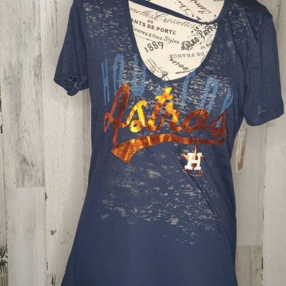 MLB Tops - NWT MLB Houston Astros Women's Blue/Orange Short S